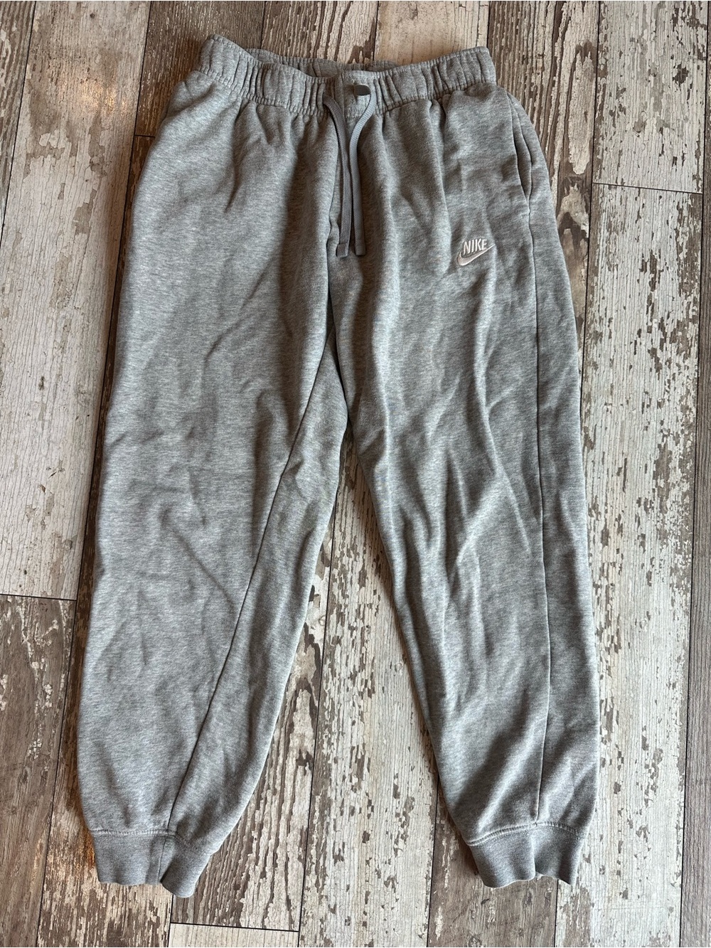 Nike Gray Men's Fleece Joggers with Drawstring